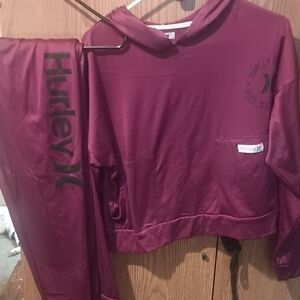 Hurley Maroon Track Pants & Joggers